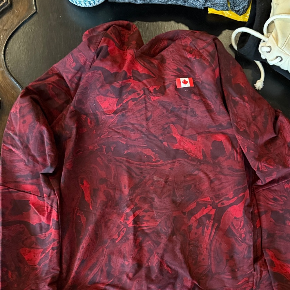 Red and Black Patterned Hoodie